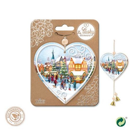 ARGUS Vánoční dřevěná dekorace srdíčko 23571006