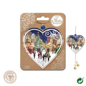 ARGUS Vánoční dřevěná dekorace srdíčko 23571012