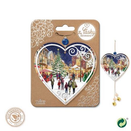 ARGUS Vánoční dřevěná dekorace srdíčko 23571012