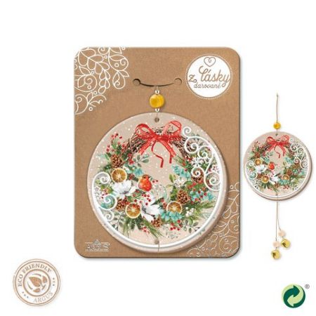 ARGUS Vánoční dřevěná dekorace kruh 23571013