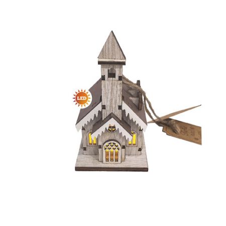 ARGUS Vánoční dekorace a dárek kostelík s LED světlem 23660002