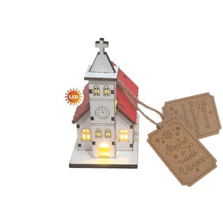 ARGUS Vánoční dekorace a dárek kostelík s LED světlem 23660003