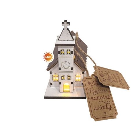ARGUS Vánoční dekorace kostelík s LED světlem 23660004