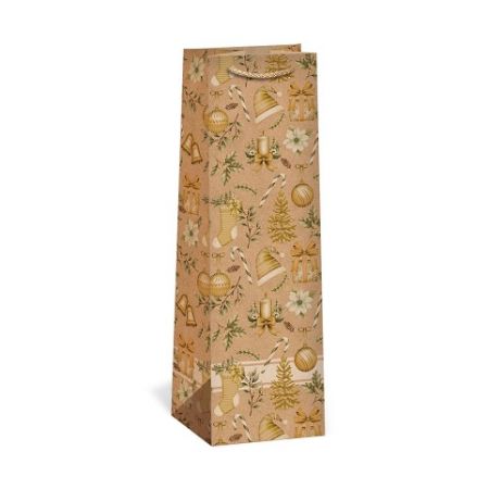 ARGUS Dárková papírová taška NATUR na víno T3N (11 x 36 cm) 08340093