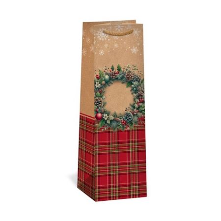 ARGUS Dárková papírová taška NATUR na víno T3N (11 x 36 cm) 08340098