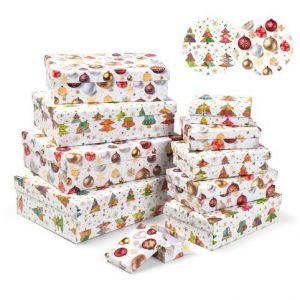 ARGUS Sada 10 ks dárkových krabic vánoční 25001182
