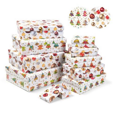 ARGUS Sada 10 ks dárkových krabic vánoční 25001182