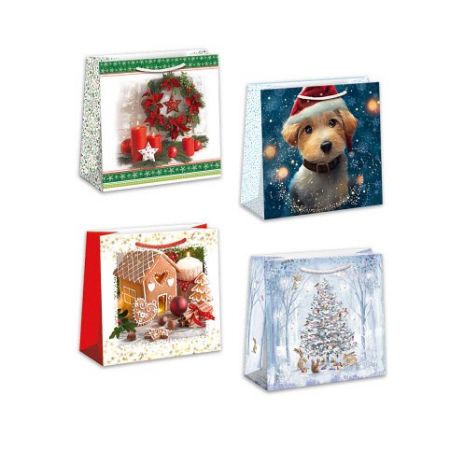 ARGUS Dárková papírová taška T2 (16 x 16 cm) mix 12 ks 08230003