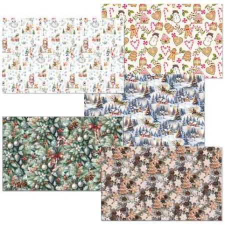 ARGUS Balící papír STANDARD vánoční motiv arch 100x70 MIX box 80 rolí 09210012