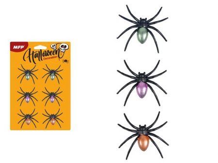 Pavouk plast 6,5cm 6ks mix metal barev