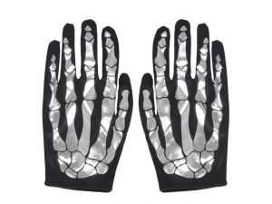 Rukavice kostra 22cm stříbrné