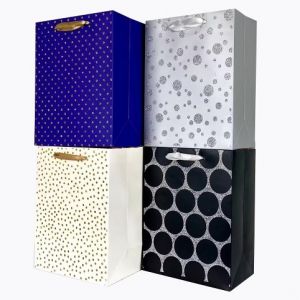 Dárková taška M 18x23x8cm -Slavnostní tečky