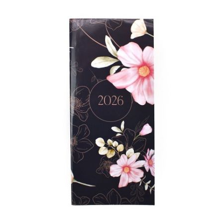 Diář měsíční 2026, květinový motiv