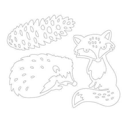 Papírový výřez, lesní kouzlo, 6 ks