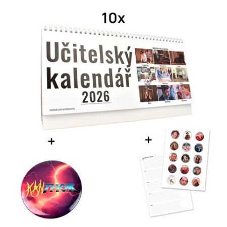 Učitelský kalendář - 10 ks + sebehodnotící sada a placka kanTHOR zdarma