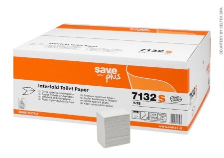 Celtex SavePlus toaletní papír skládaný 11x18 cm 2vrstvý celulóza 9000 ks