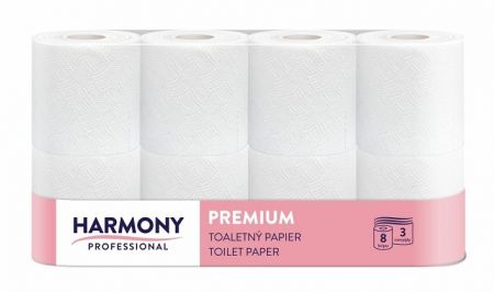 Toaletní papír 3 - vrstvý, bílý, 7x8 rolí