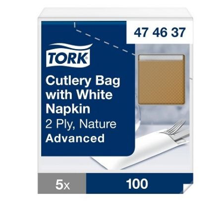 Tork natural kapsička na příbory s bílým ubrouskem