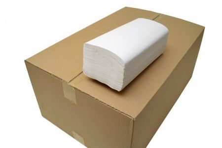 Skládané ručníky ZZ, 2vr., bílé, lepená celulóza