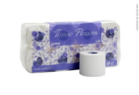 Celtex Flowers toaletní papír konvenční role 3vrstvý celulóza 18 m 8 rolí