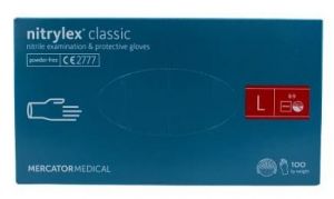 Rukavice vyšetřovací Nitrylex L 100 ks - modré