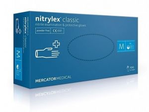 Rukavice vyšetřovací Nitrylex M 100 ks - modré