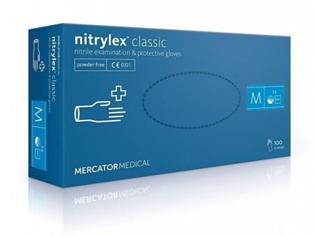 Rukavice vyšetřovací  Nitrylex M 100 ks - modré