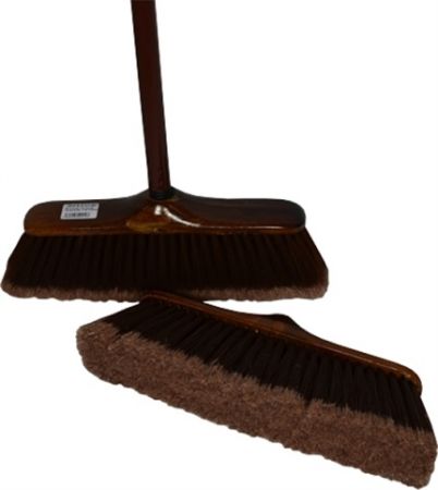 Smeták TOP 34 x 8 cm s tyčí hnědý imitace