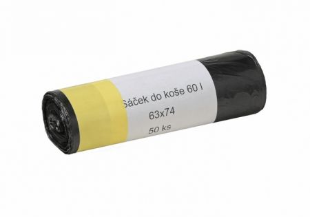 Sáček 630 x 740, 6 mi, černý, HDPE