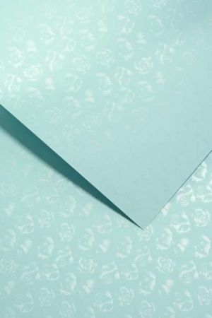 Ozdobný papír A4 Little Roses - 220 g/m2, světle modrý, 20 listů    