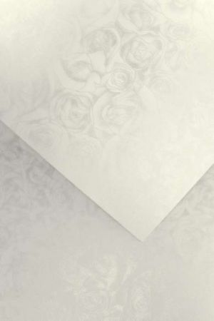 Ozdobný papír A4 Roses - 250 g/m2, bílý, 20 listů