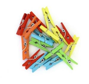 Kolíčky dřevěné 25mm barevné                    