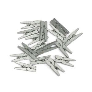 Kolíčky dřevěné 25mm stříbrné