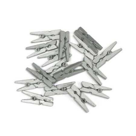 Kolíčky dřevěné 25mm stříbrné