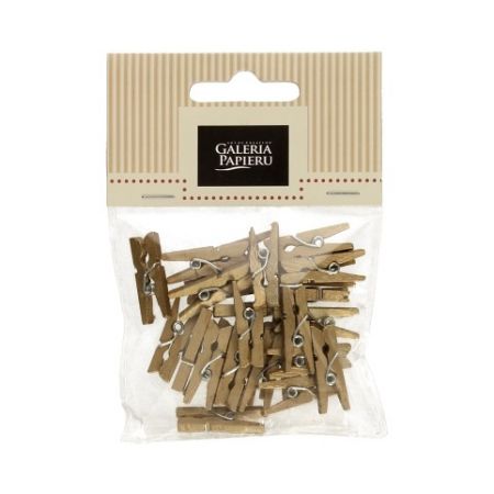 Kolíčky dřevěné 25mm zlaté