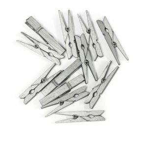 Kolíčky dřevěné 47mm stříbrné