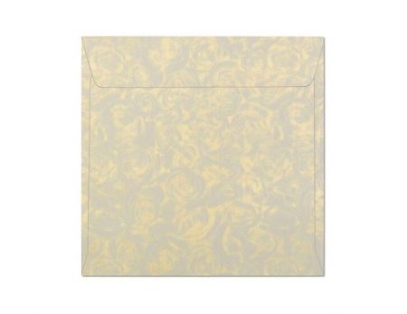 Ozdobné obálky - 15,8 x 15,8 cm, 120 g/m2, krémové, vzor růže, 10 ks