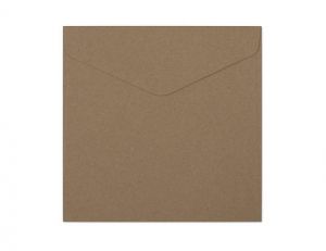 Ozdobné obálky Kraft - 16 x 16 cm, 120 g/m2, tmavě béžové, 10 ks