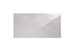 Ozdobné obálky Pearl - 8 x 16 cm, 150 g/m2, perleťové, světle stříbrné, 10 ks