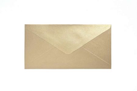 Ozdobné obálky Pearl - 8 x 16 cm, 150 g/m2, perleťové, zlaté, 10 ks            