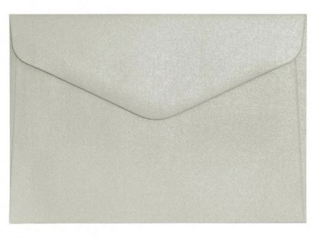 Ozdobné obálky Pearl - C6, 150 g/m2, perleťové, světle stříbrné, 10 ks