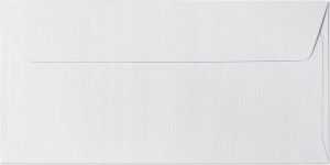 Ozdobné obálky Holland - DL, 120 g/m2, struktura látky, bílé, 10 ks