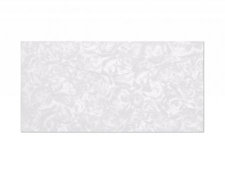 Ozdobné obálky - DL, 120 g/m2, bílé, vzor růže, 10 ks