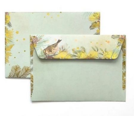 Ozdobné obálky Zlaté Vánoce - C6, 120 g/m2, 10 ks                    