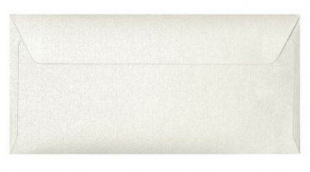 Ozdobné obálky Millenium - DL, 120 g/m2, metalické, bílé, 10 ks