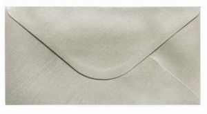 Ozdobné obálky Pearl - DL, 150 g/m2, perleťové, stříbrné, 10 ks