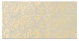 Ozdobné obálky - DL, 120 g/m2, krémové, vzor růže, 10 ks