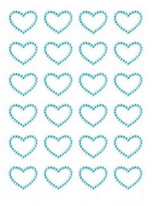 Samolepicí dekorační srdíčka - kamínky, modré 24 ks