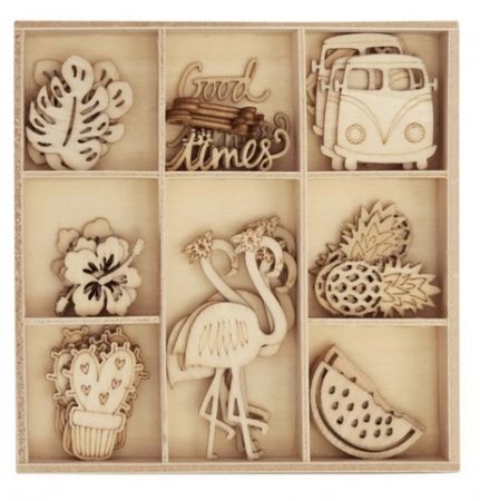 Dekorační dřevěné výřezy - Good times 40 ks