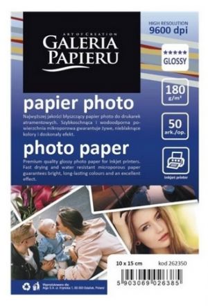 Fotopapír  10 x 15 cm, 180 g/m2, lesklý, 50 listů